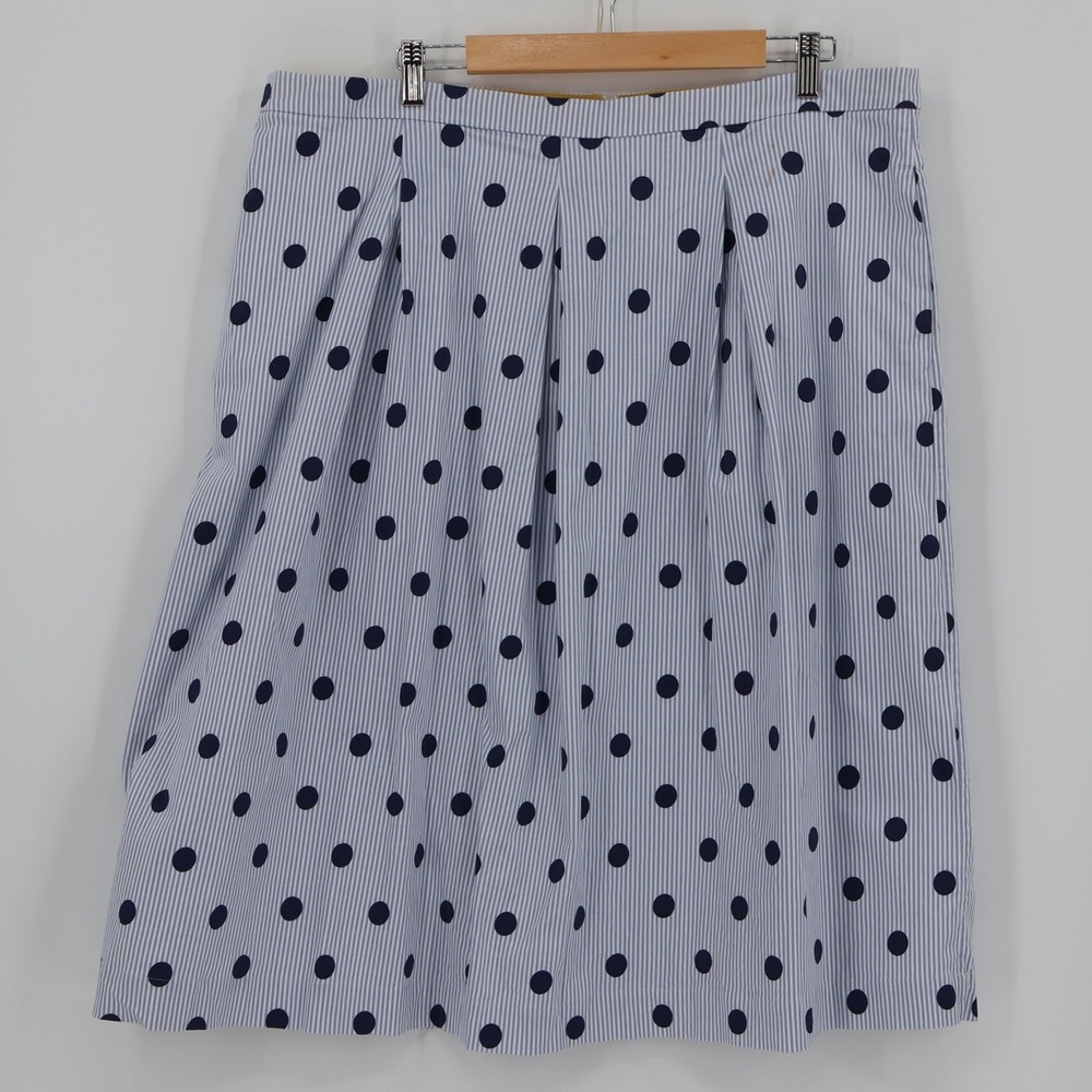 Boden Navy Polka Dot A-Line Skirt